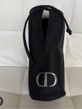 Dior  Black vegan leather cylindrical pouch